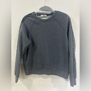 Charcoal Sweatshirt with Animal Print Accents size XS